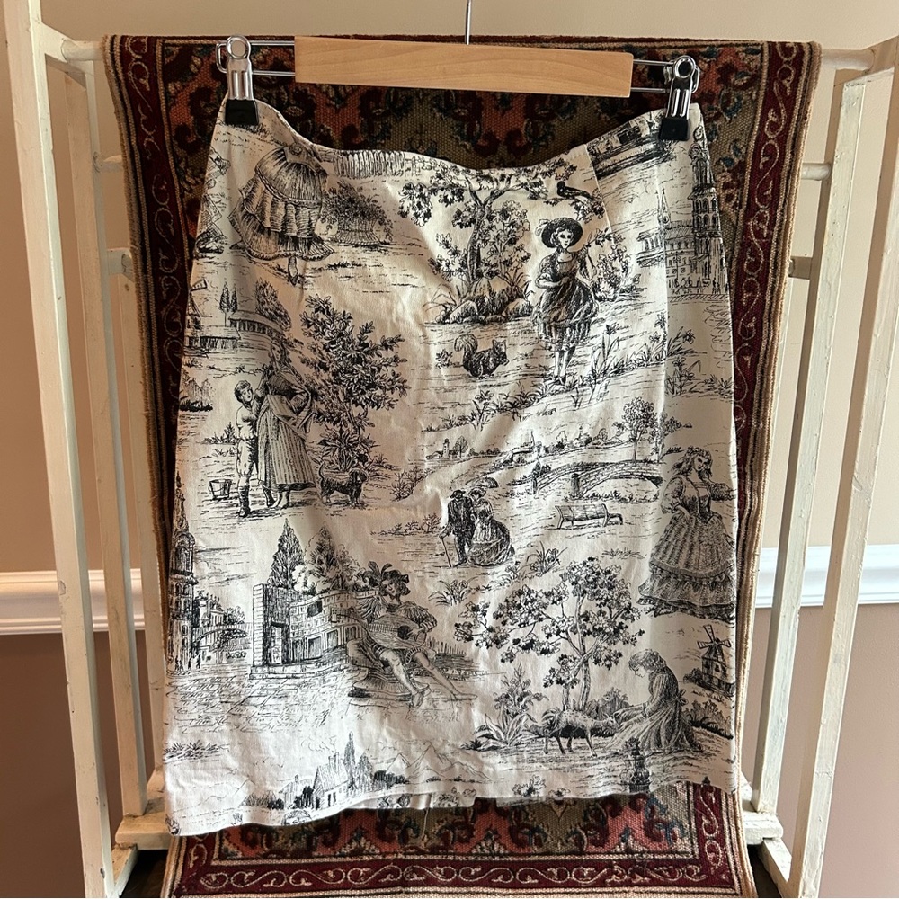 Black & White Toile Skirt